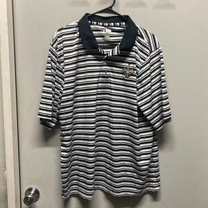 New Orleans Saints NFL Team Apparel Polo Shirt TX3 Cool Black White Stripe XL